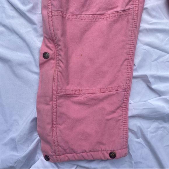 VINTAGE 1990s Schmidt Bubblegum Pink Workwear Overall Bibs Zip-Up Insulated - Picture 8 of 13